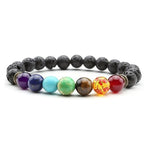 Reiki 7 Chakra Balancing Bead Bracelet lava stones