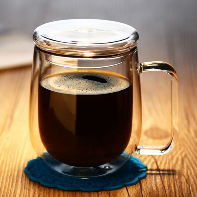 Glassware Range Hand blown Coffee Mug & Lid