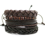 Retro Punk Combination Leather Bracelet Set