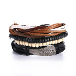 Retro Punk Combination Leather Bracelet Set