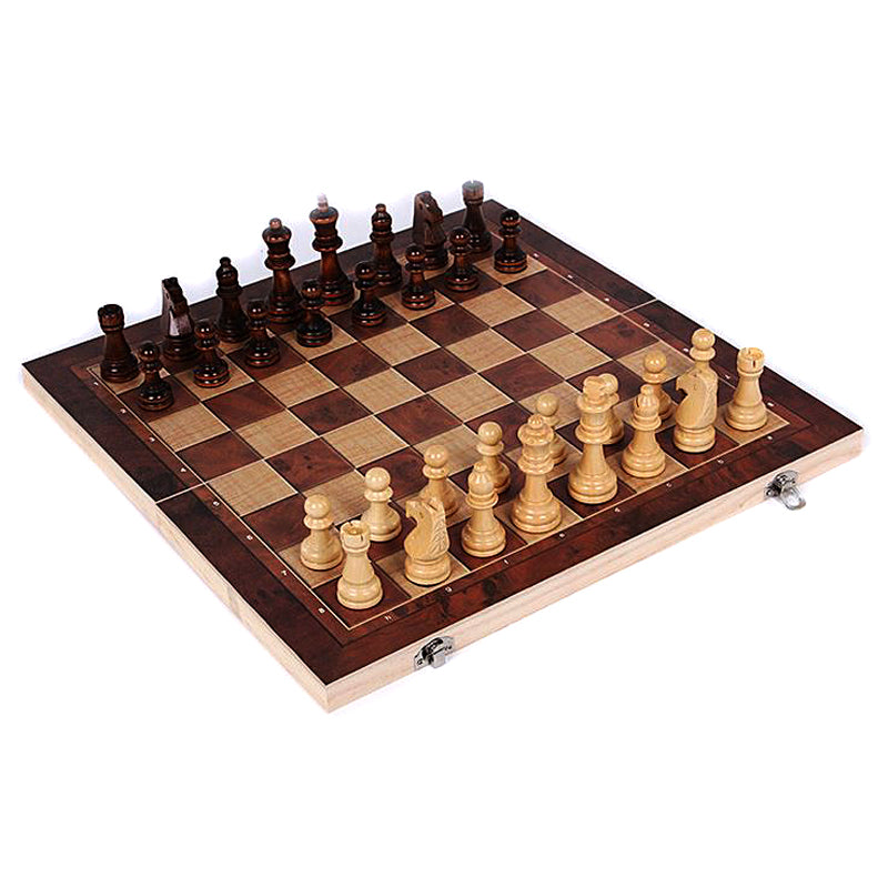 The Natural Redwood Chess, Backgammon & Draughts Set