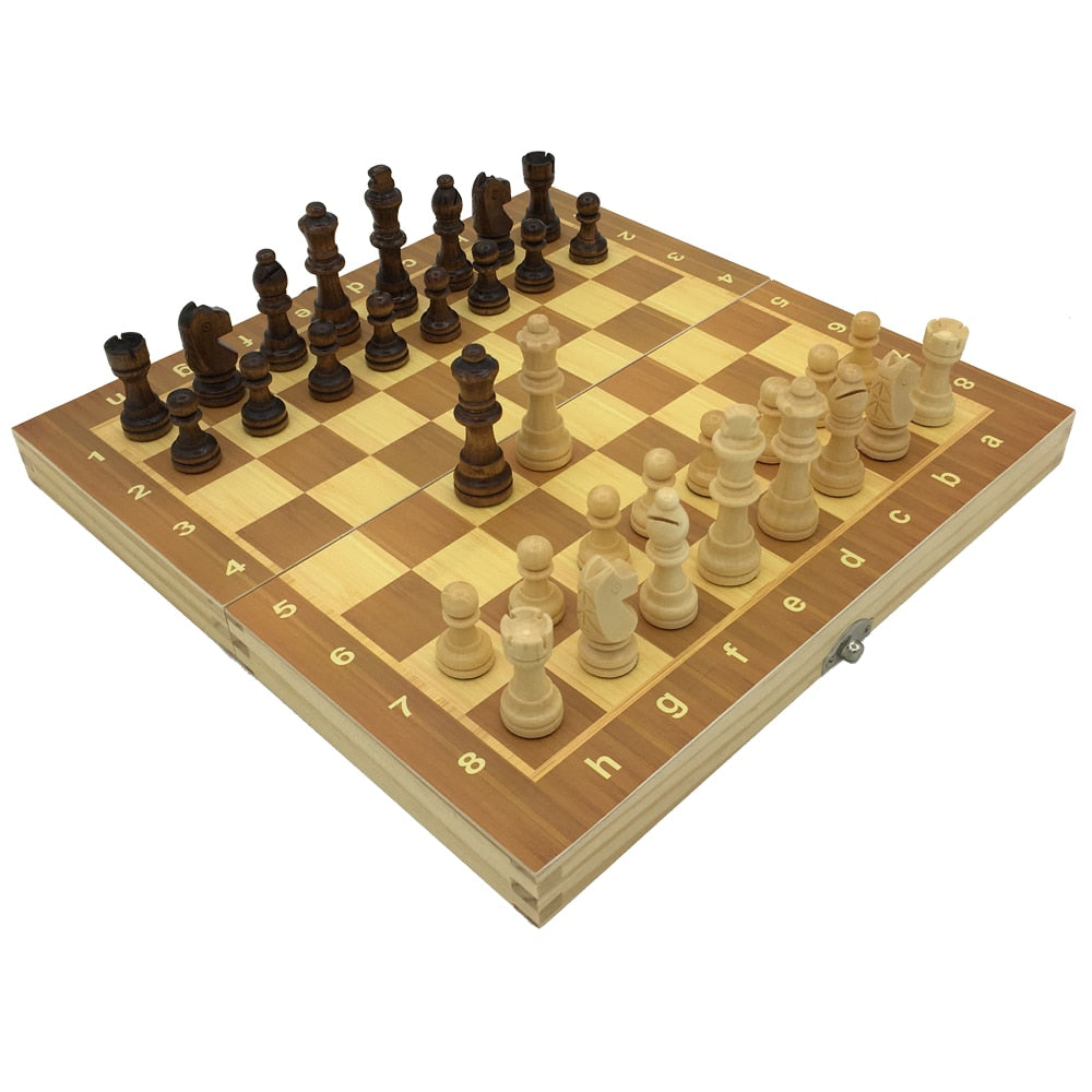 The Natural Pinewood Travel Chess Set