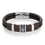 Tribal Titanium & Hand Woven Leather Bracelet