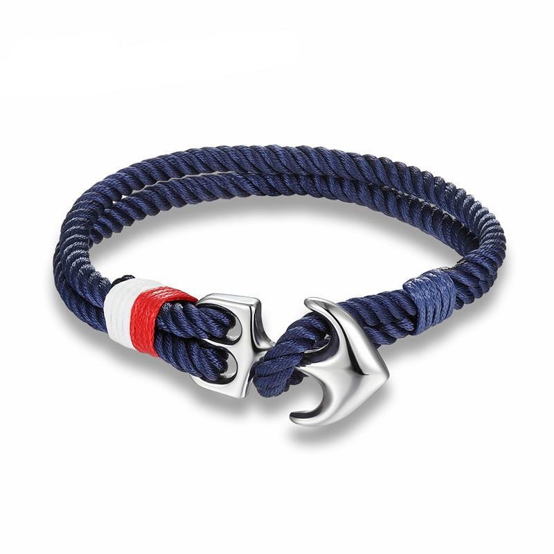 Anchor Bracelet - Nautical Survival Rope Navy