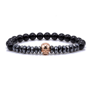 Stone & Skull Bead Bracelet 