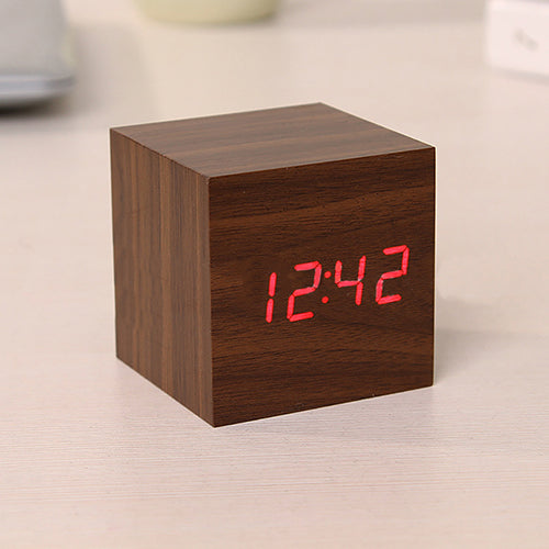 Voice Control Wood Block Clock