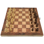 The Natural Walnut Travel Chess, Backgammon & Draughts Set