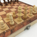 The Natural Walnut Travel Chess, Backgammon & Draughts Set