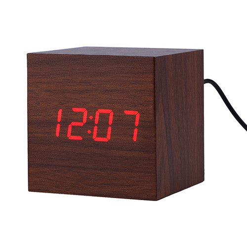 Voice Control Wood Block Clock