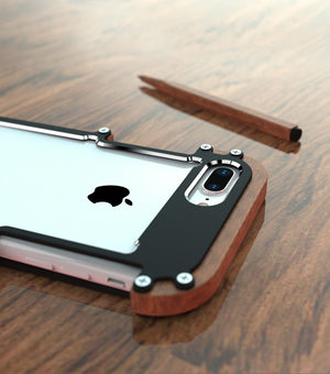 The Shell - Ultra Light-weight Metal Wood Bumper iPhone Case