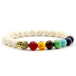 Reiki 7 Chakra Balancing Bead Bracelet White Marble Stones