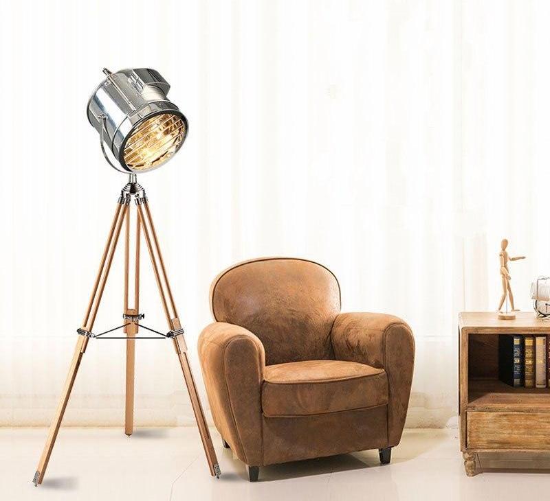 Iron Art Deco Tripod Floor Lamp