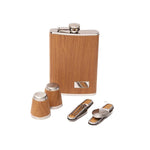 Wood Range Travel Hip Flask, Cups & Cutlery Set